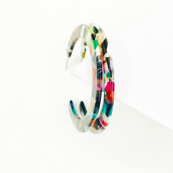 Hoop Earrings in Multicolor - Picture 7 of 7